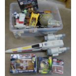 A collection of Star Wars toys