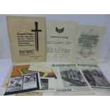 German pre and WWII ephemera, including three cards/passbooks, leaflets, notices, etc.