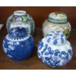 Four oriental ginger jars,