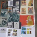 A set of four reproduction German WWII propaganda posters, on Ingres paper, possibly printed 1960's,