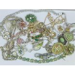 Vintage costume brooches,