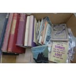 A collection of books including Kitchener's Army and The Territorial Forces, tea cards, etc.