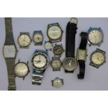 Assorted mechanical wristwatches,