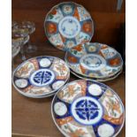 Seven 19th Century Imari plates