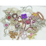 Vintage costume brooches and necklaces