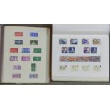 Two albums of stamps, Queen Elizabeth II onwards, majority in mint unused condition,