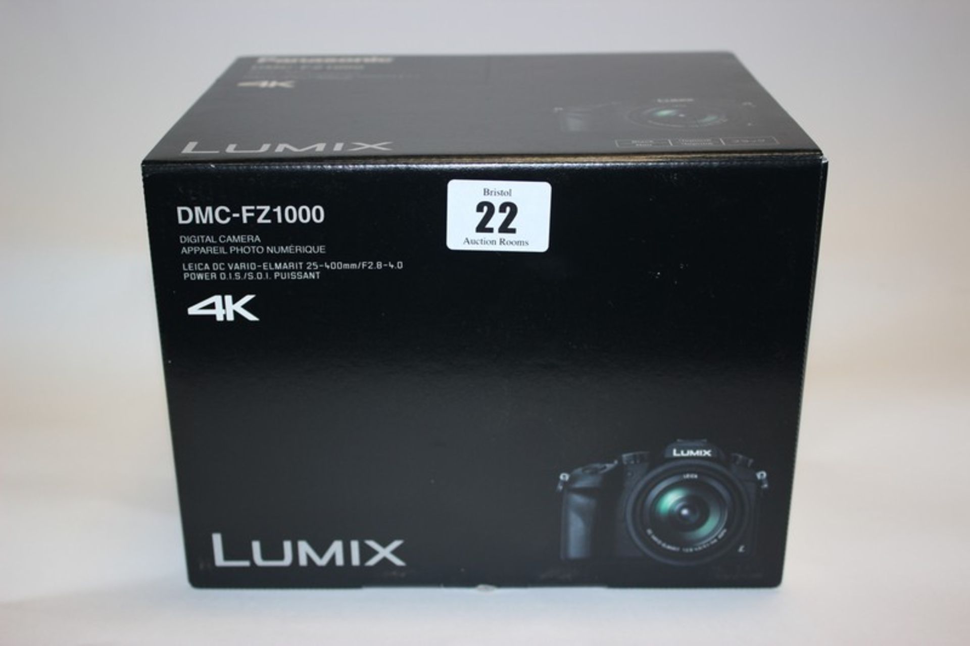 A Panasonic Lumix DMC-FZ1000 digital camera (Boxed as new).