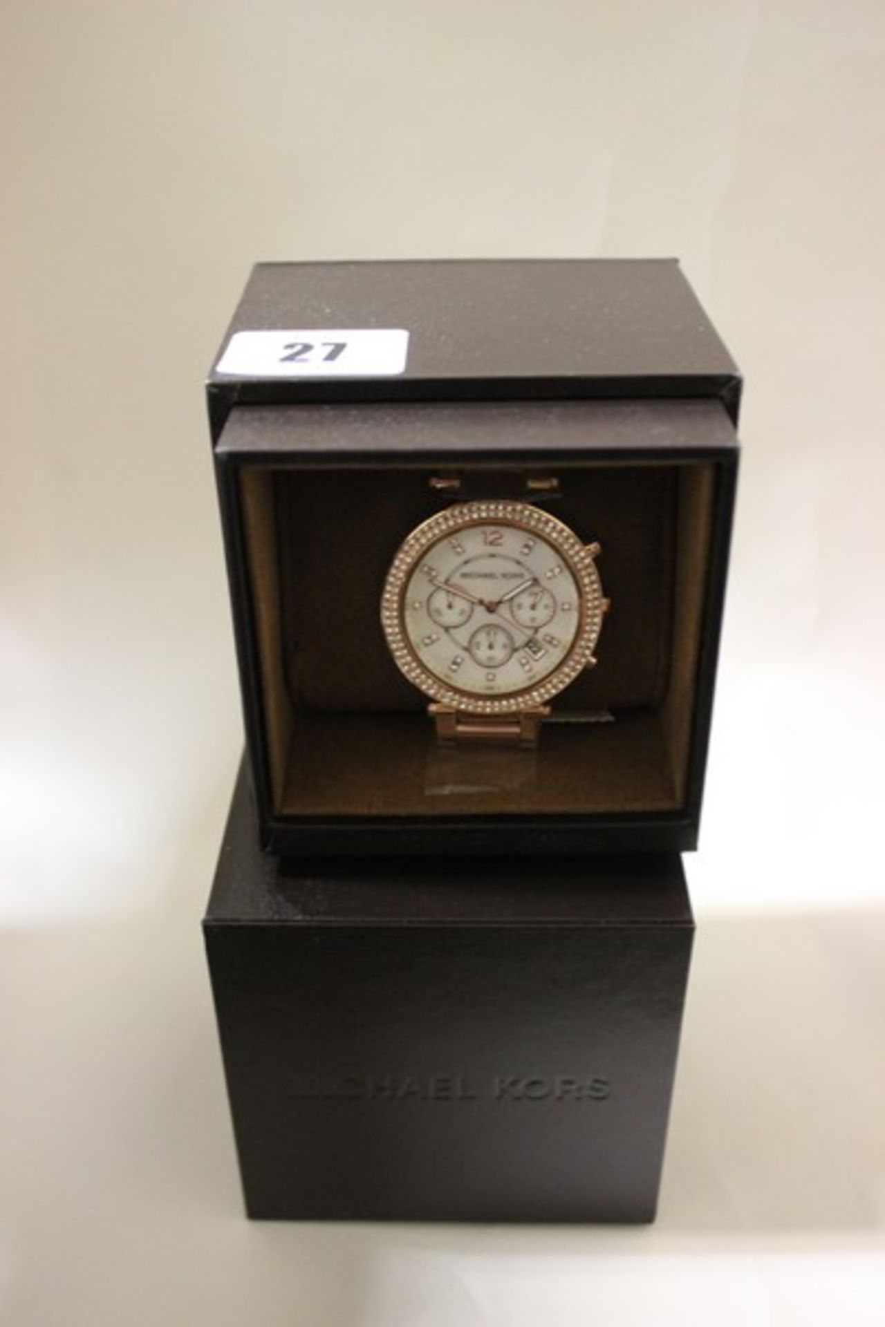 Two ladies Michael Kors parker chronograph watch MK5491 (Boxed as new).