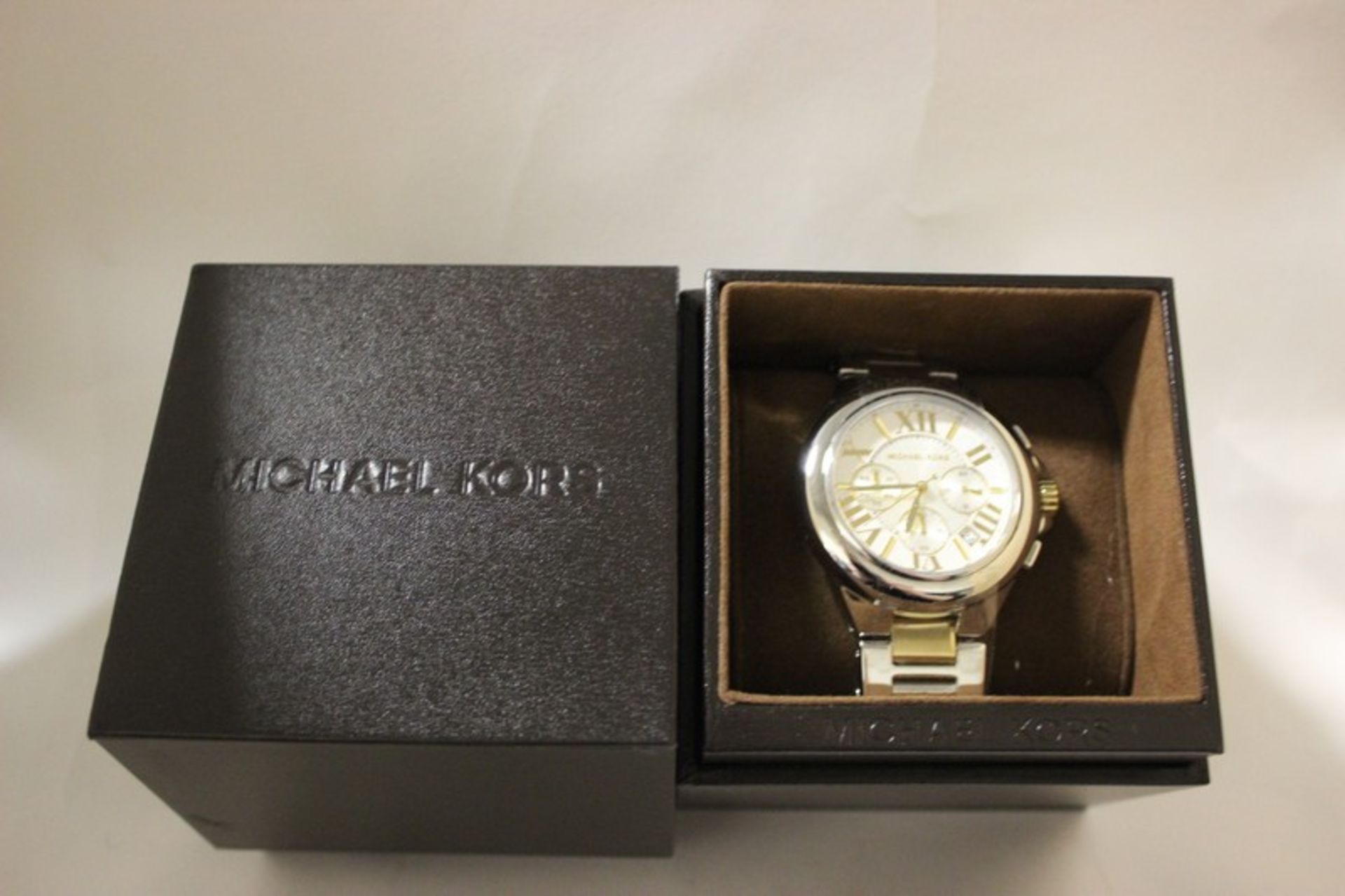 Two ladies Michael Kors camille chronograph watch MK5653 (Boxed as new).