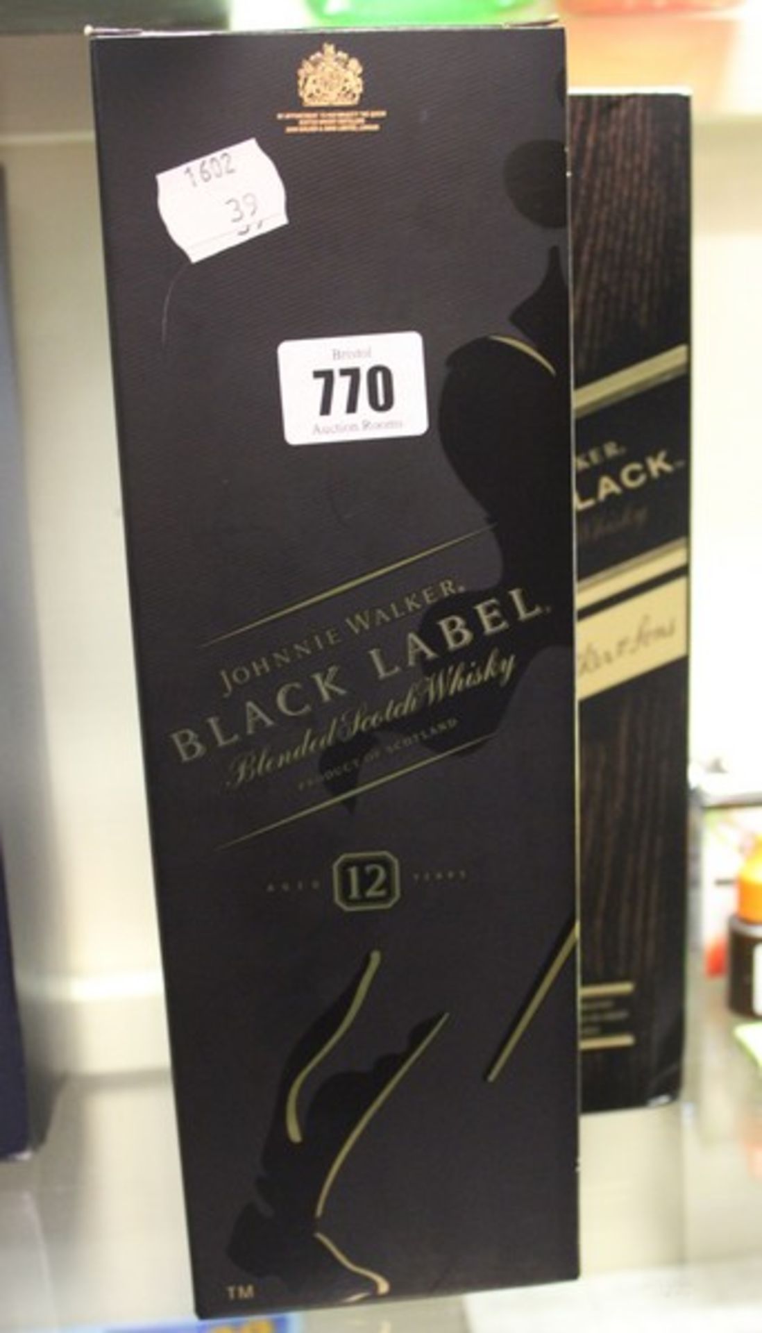 A Johnnie Walker Double Black whisky (1ltr), Johnnie Walker Black Label whisky (1ltr) (Over 18s