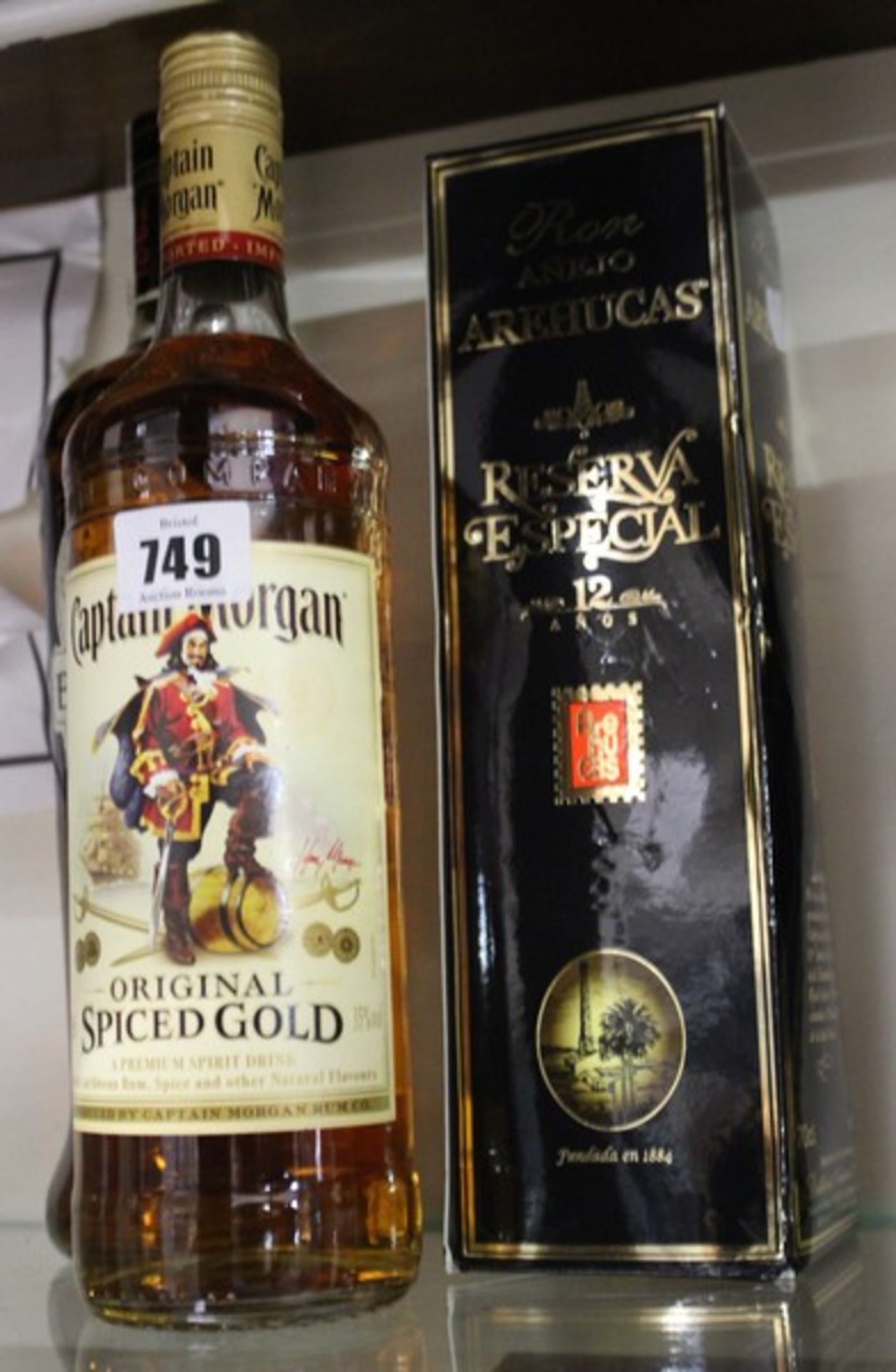 Ron Anjelo Arehucas Reserva Especial (700ml), Captain Morgan Original Spiced Gold (750ml) and