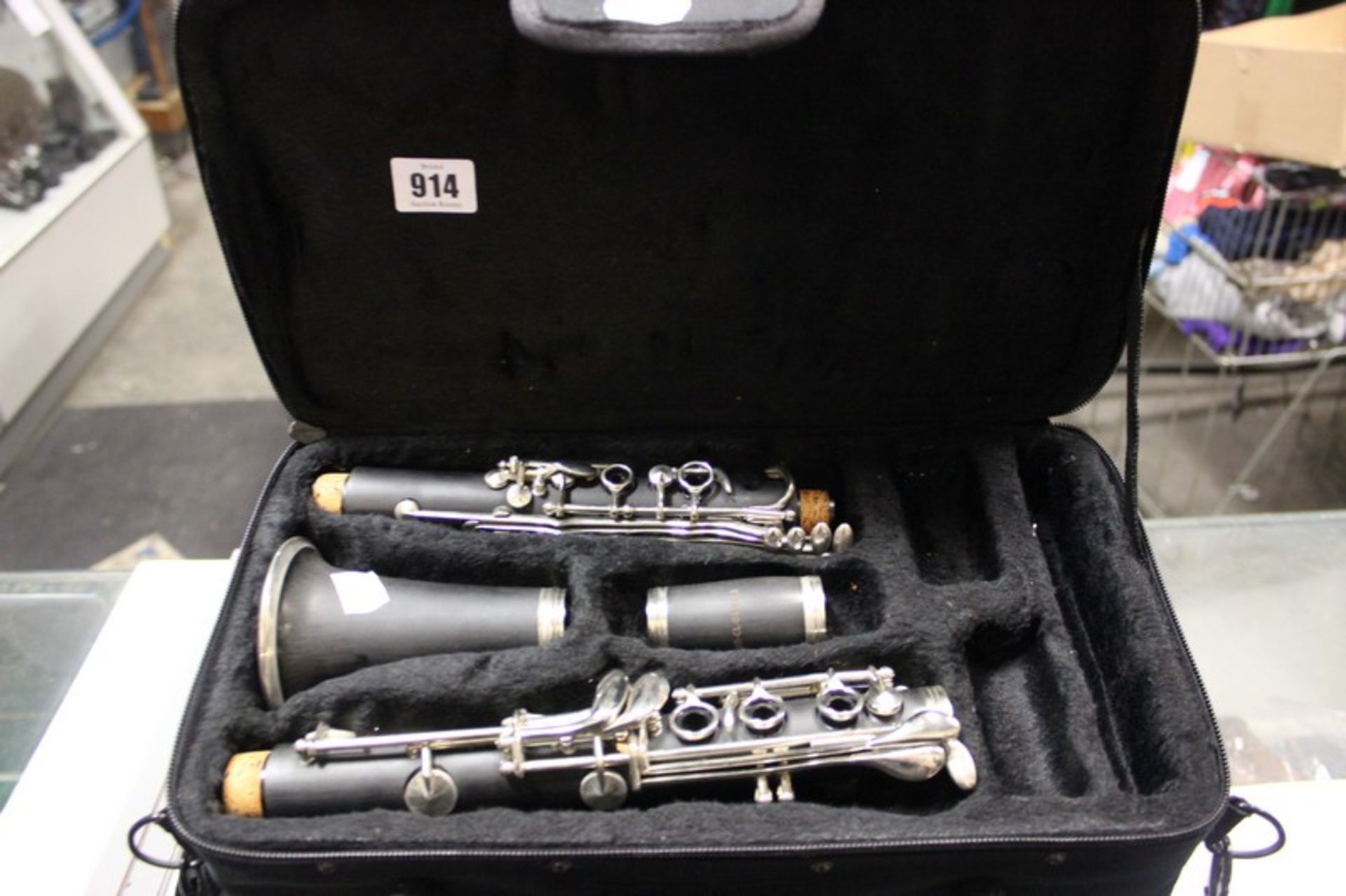 An Lindo clarinet in protective case.