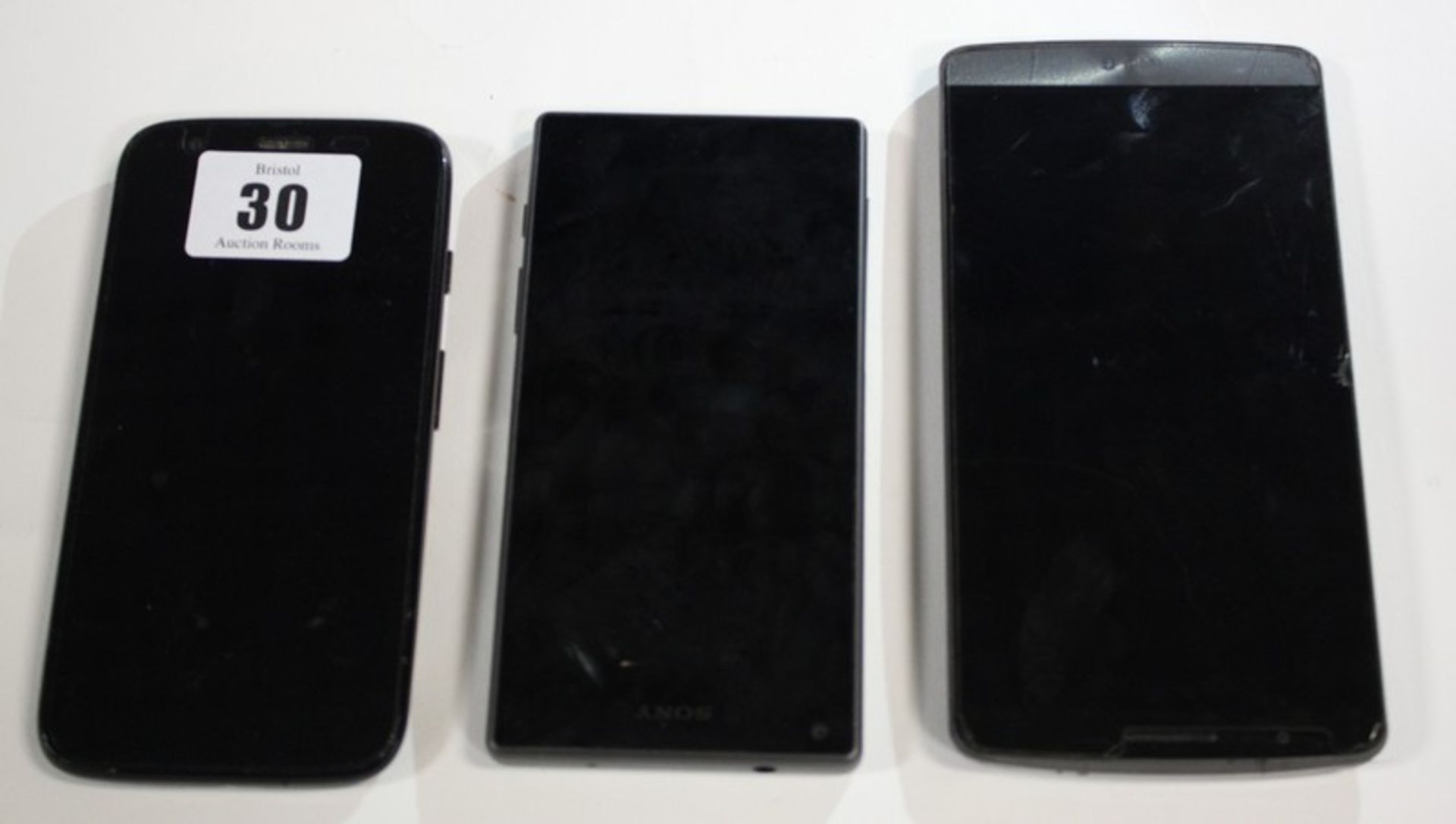 An LG-D855 16GB imei:m 354153068908226 (Cracked screen), Sony Xperia E5823 imei: 354282078603376 and