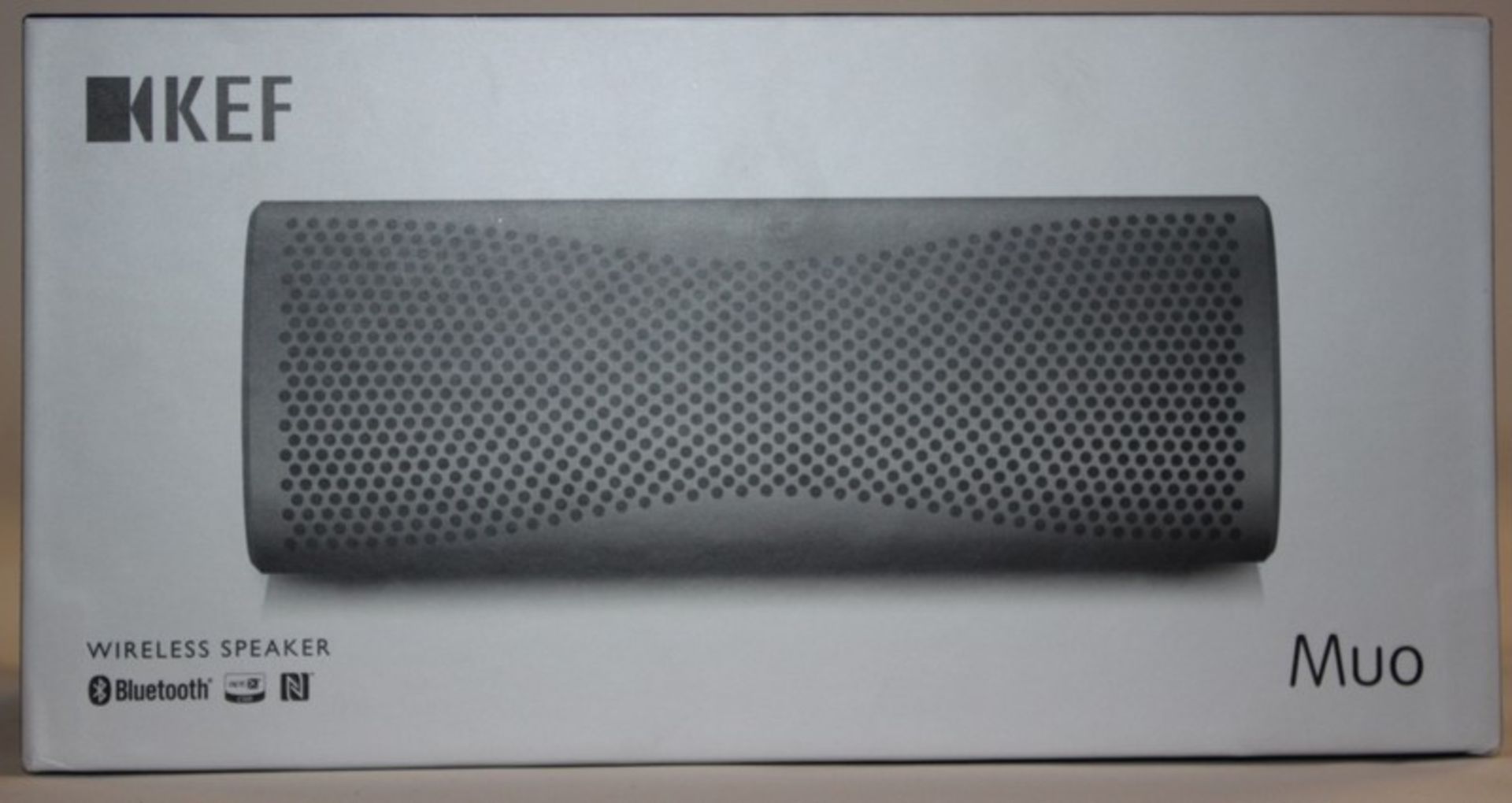 A KEF Muo wireless speaker with high resolution.