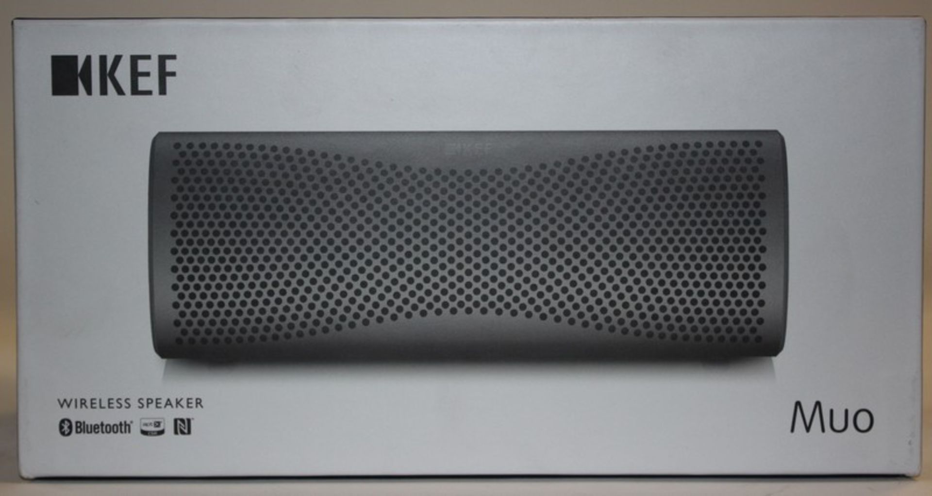 A KEF Muo wireless speaker with high resolution.