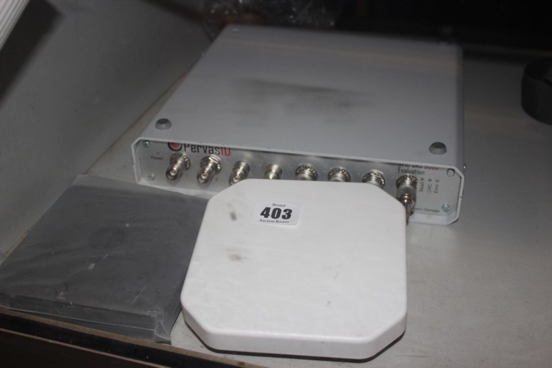 A PervasID RFID DAS 9000 Evaluation, Laird S9025PR and a Lebra Ethernet MAC: FCD5D90758BD.