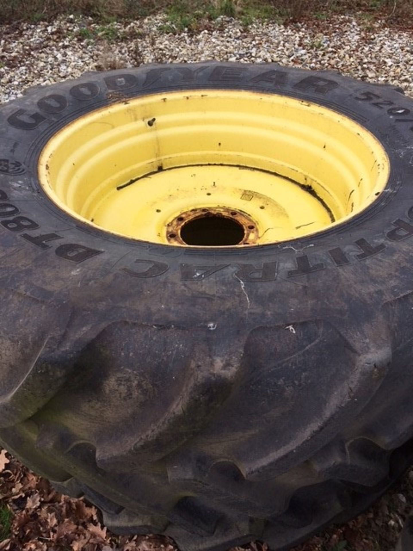 Please note corrected description - A pair of 6930 rear wheels and tyres. 520/85/R38.