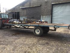 Flat Bed Trailer. Single Axle Tyres: Gumbo Monster 15/38.5-16.5 Lt. Location: Great Yarmouth Norfolk