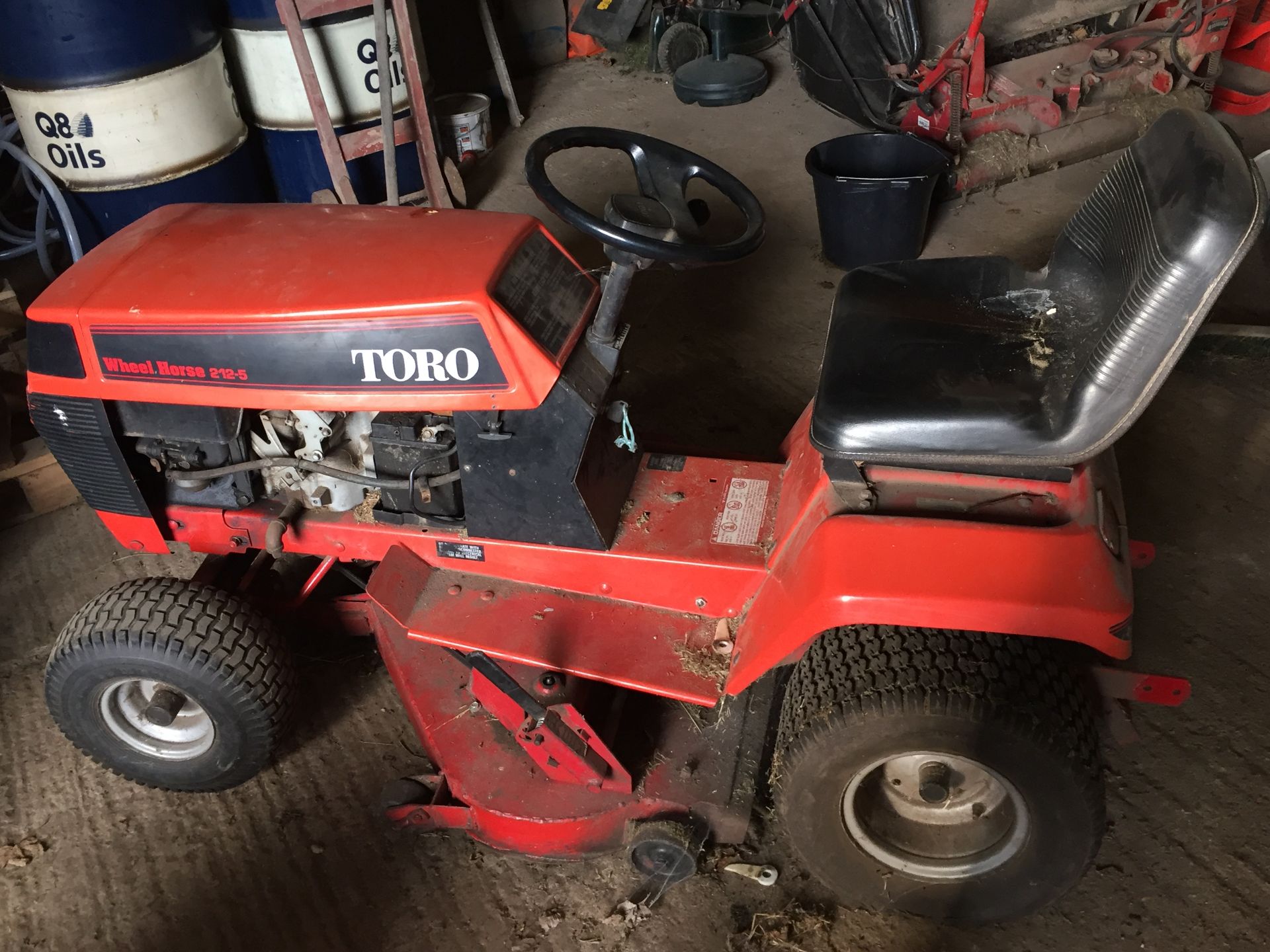 Toro Wheel Horse Ride-on Lawnmower model 212-5. Location: Great Yarmouth, Norfolk.