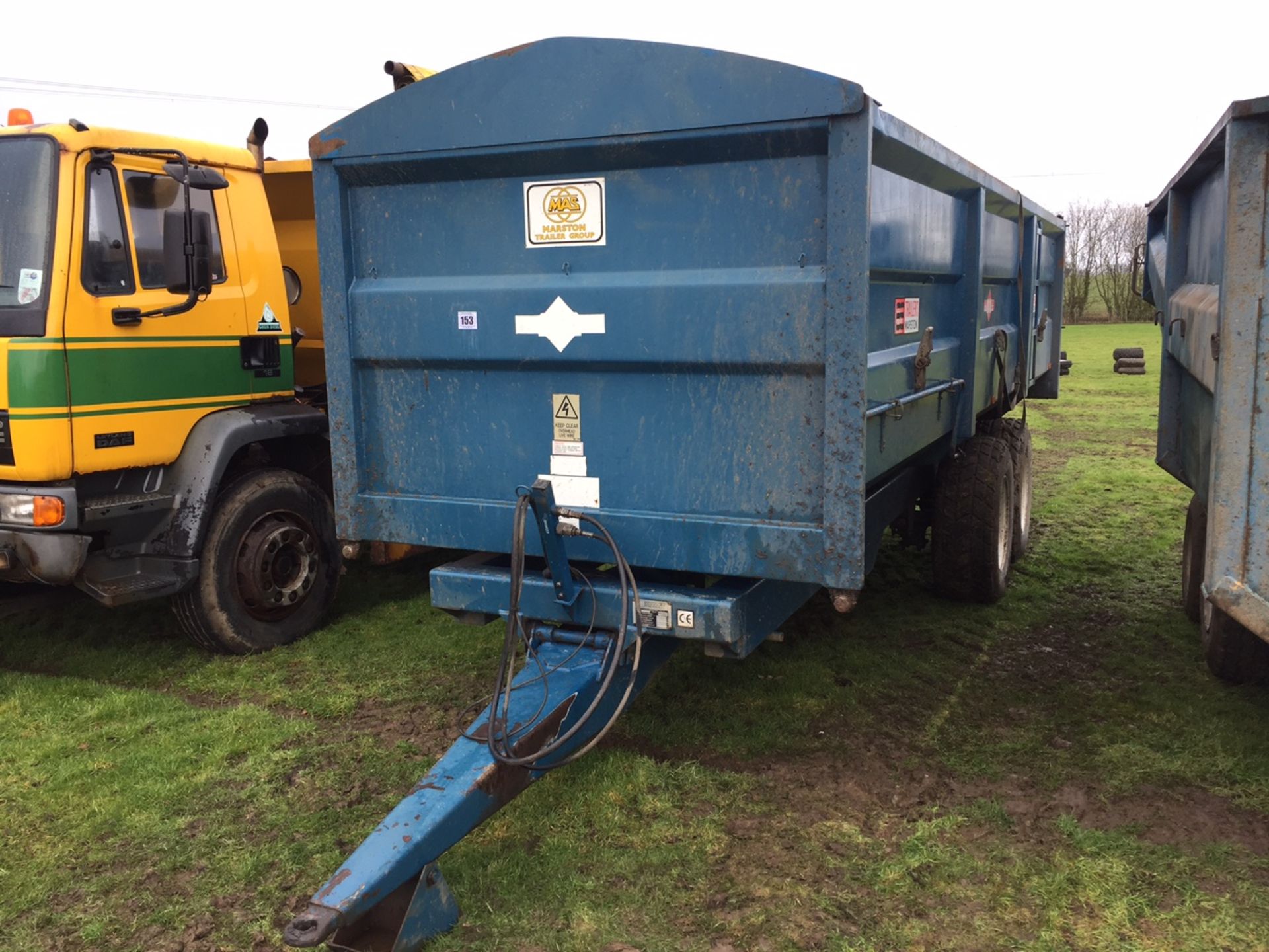 AS Marston 14t trailer with rollover sheet and super single wheels and tyres