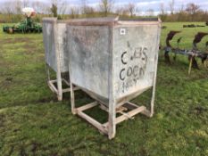 Pair half tonne steel tote bins