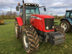 2010 Massey Ferguson 6485 Dyna-6 4wd tractor with front axle and cab suspension on 580/70R38 rear