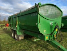 2013 Richard Larrington Harvester 16t tandem axle trailer with hydraulic tailgate, grain chute,