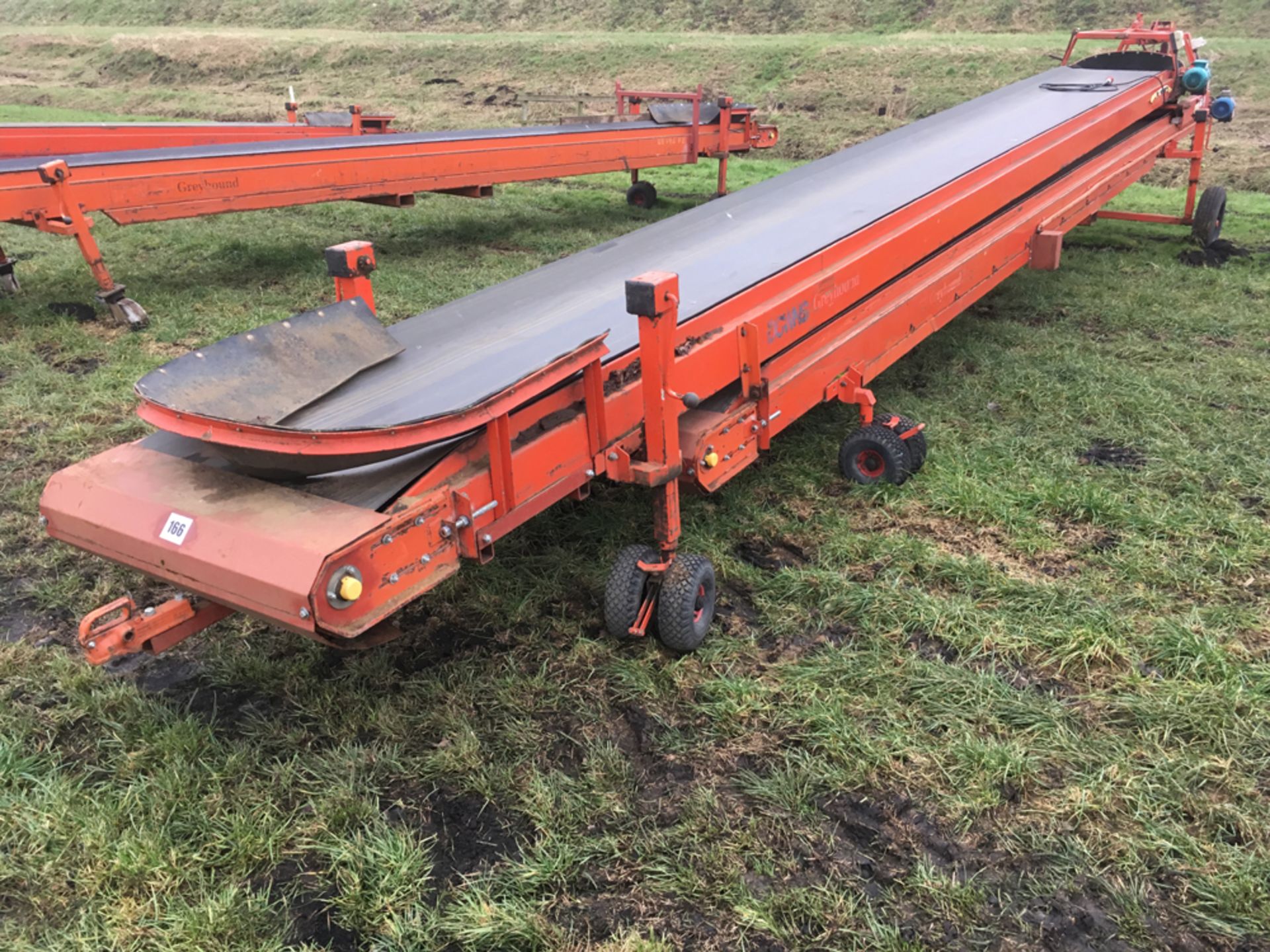 Downs Greyhound piggy back conveyor, 10m long x 900mm wide