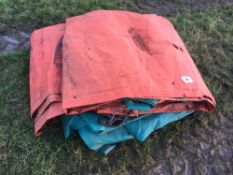 3x Green Tarpaulin 7m x 10m