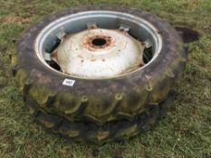 Pair 12.4R46 row crop wheels and tyres