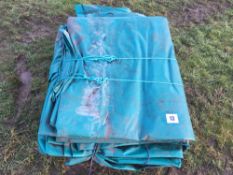 3x Green Tarpaulin 7m x 10m