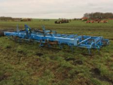 2002 Lemken Korund 7.5m cultivator with set zig zag tines.