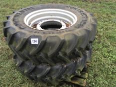 Pair Case 380/85R30 front row crop wheels and tyres