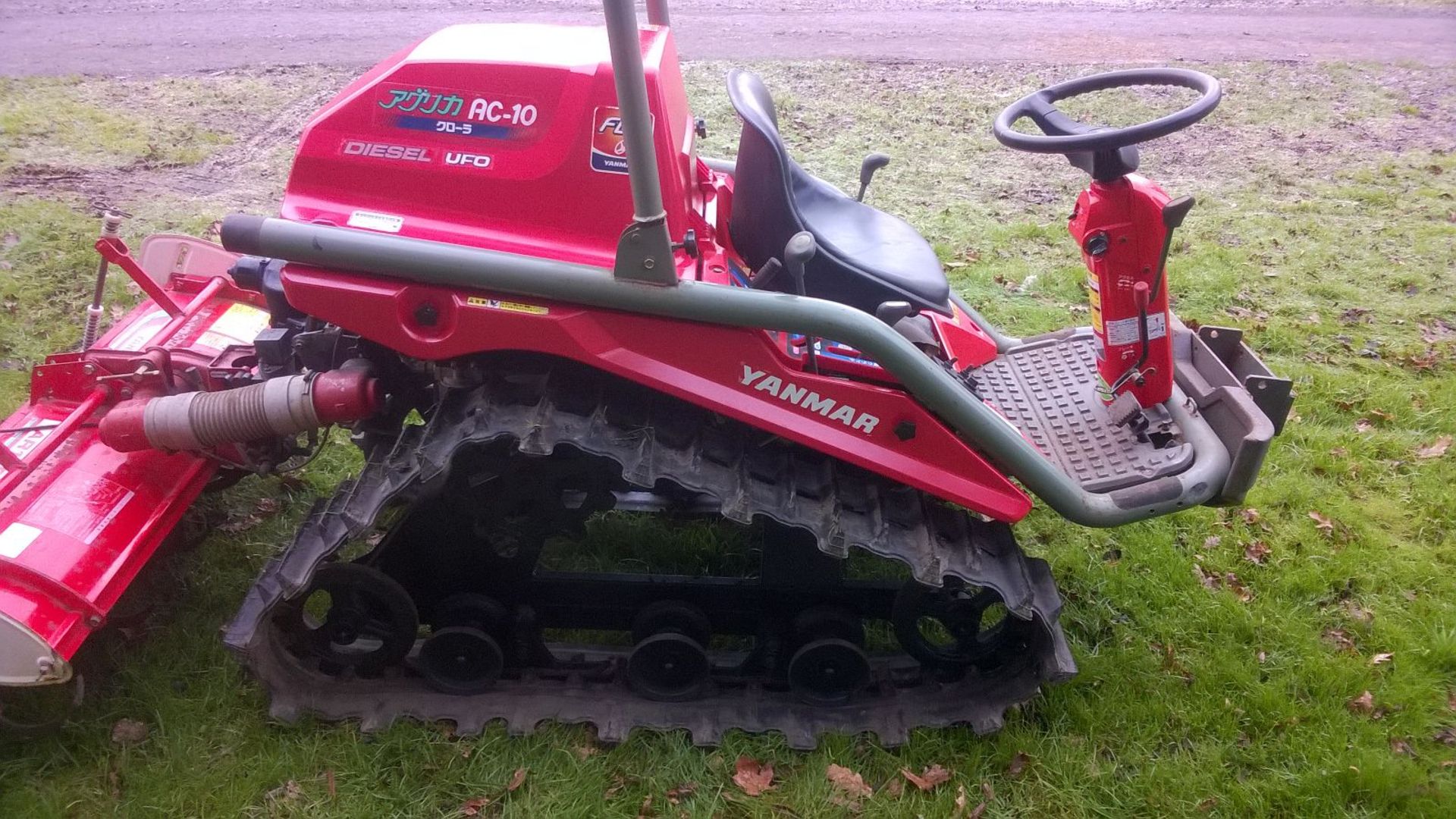 Yanmar AC10 narrow compact Crawler Tractor with Rotovator. NOTE Item located in Huntingdon, Cambs. - Image 5 of 6