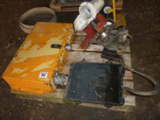 Oil reservoir, radiator, rotary fan,