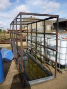 Transportable cattle foot bath and frame