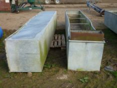 2 x 12ft galvanised steel water trough