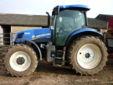 2016 New Holland T6.165 4WD tractor on 340/85 R 22 front and 420/85 R 38 rear wheels and tyres.