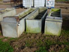 3 galvanised steel water troughs