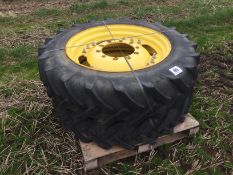Pair 12.4R32 row crop wheels and tyres to suit John Deere 6910
