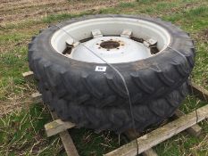 Pair 300/95R46 row crop wheels and tyres to suit John Deere 6910