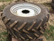 Pair Michelin 380/80R38 row crop wheels and tyres