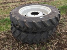 Pair 380/80R38 row crop wheels and tyres to suit Deutz Fahr TTV