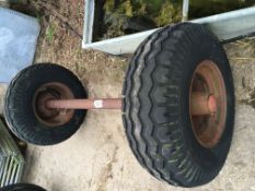 Axle with Wheels