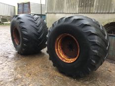 Pair Wheels - Ford 8 Stud Centres - Goodyear Terra tyres 66x 43.