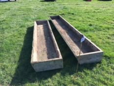 2 No Wooden Cattle Troughs (No VAT)