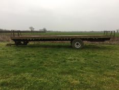 Single Axle - 30 Ft Flatbed RnR Bale trailer with Yorke axle