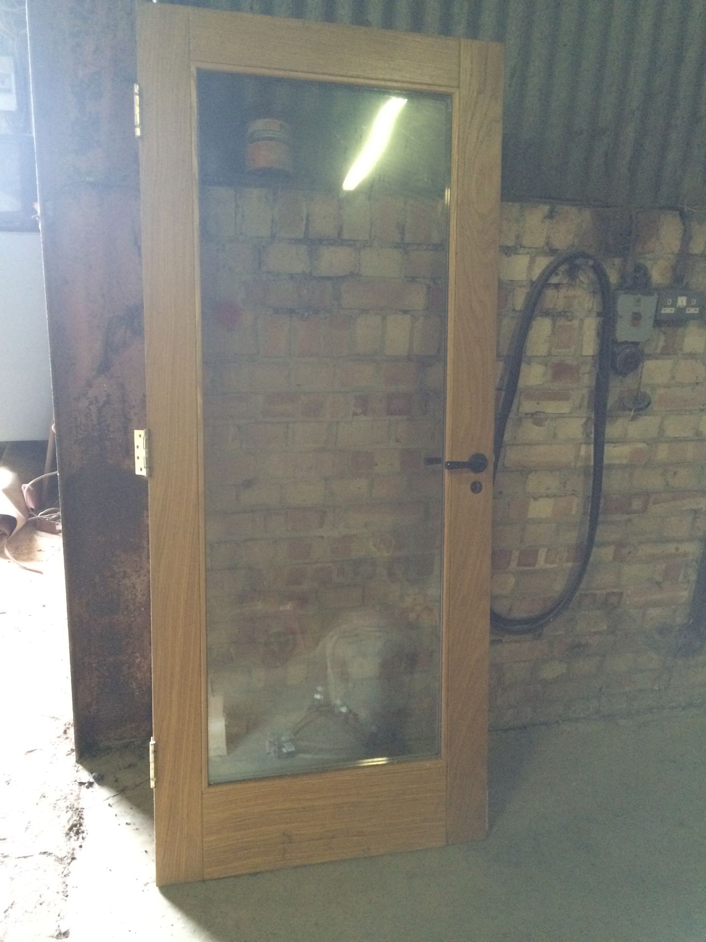 Wooden framed glass door
