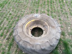 Spare JCB wheel and tyres