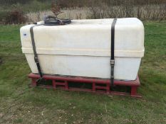 Fibreglass 1800ltr water tank with cradle, 2" fill pipe & 1.